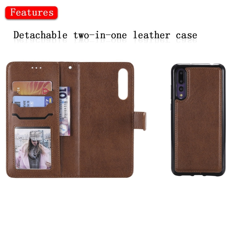 For Huawei P20 Pro Solid Color Horizontal Flip Protective Case with Holder & Card Slots & Wallet & Photo Frame & Lanyard