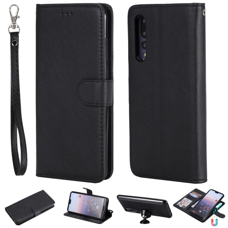 For Huawei P20 Pro Solid Color Horizontal Flip Protective Case with Holder & Card Slots & Wallet & Photo Frame & Lanyard