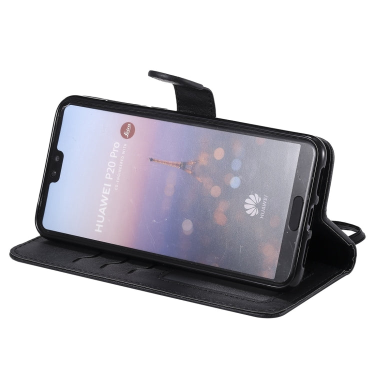 For Huawei P20 Pro Solid Color Horizontal Flip Protective Case with Holder & Card Slots & Wallet & Photo Frame & Lanyard