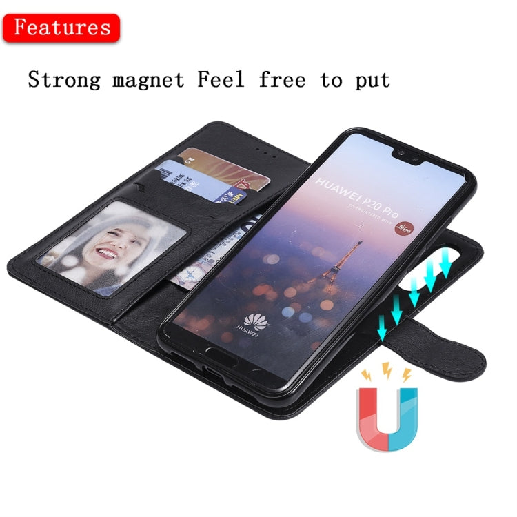 For Huawei P20 Pro Solid Color Horizontal Flip Protective Case with Holder & Card Slots & Wallet & Photo Frame & Lanyard