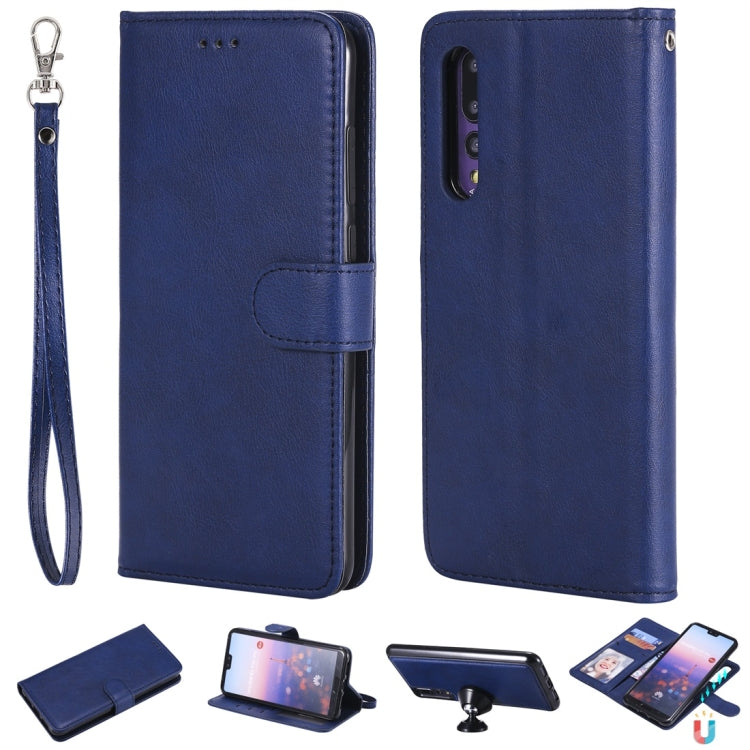 For Huawei P20 Pro Solid Color Horizontal Flip Protective Case with Holder & Card Slots & Wallet & Photo Frame & Lanyard