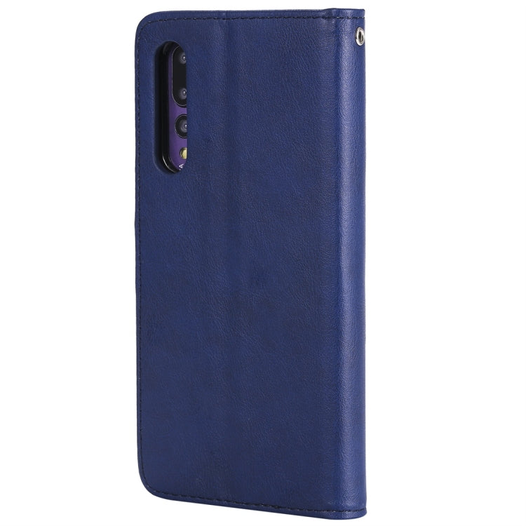 For Huawei P20 Pro Solid Color Horizontal Flip Protective Case with Holder & Card Slots & Wallet & Photo Frame & Lanyard