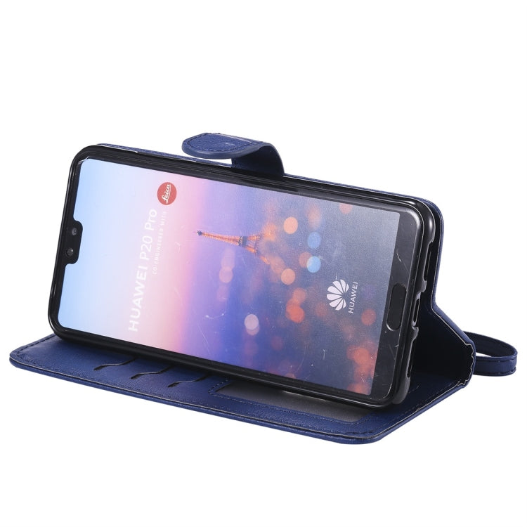 For Huawei P20 Pro Solid Color Horizontal Flip Protective Case with Holder & Card Slots & Wallet & Photo Frame & Lanyard