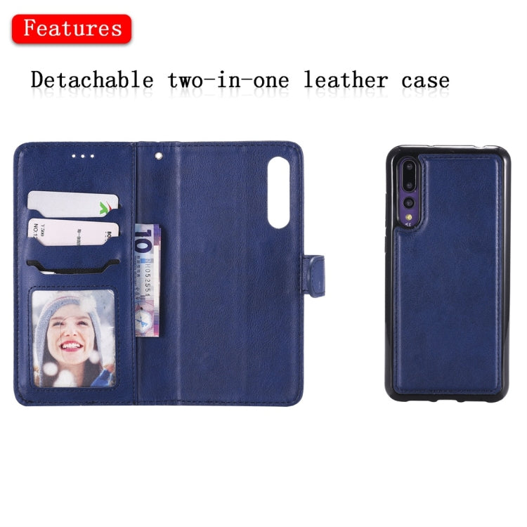 For Huawei P20 Pro Solid Color Horizontal Flip Protective Case with Holder & Card Slots & Wallet & Photo Frame & Lanyard