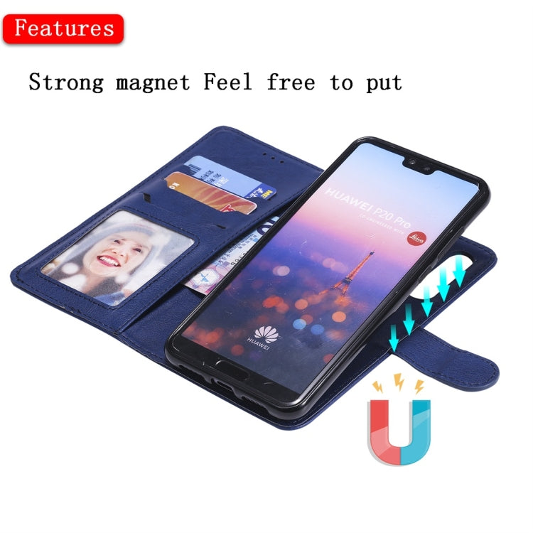 For Huawei P20 Pro Solid Color Horizontal Flip Protective Case with Holder & Card Slots & Wallet & Photo Frame & Lanyard