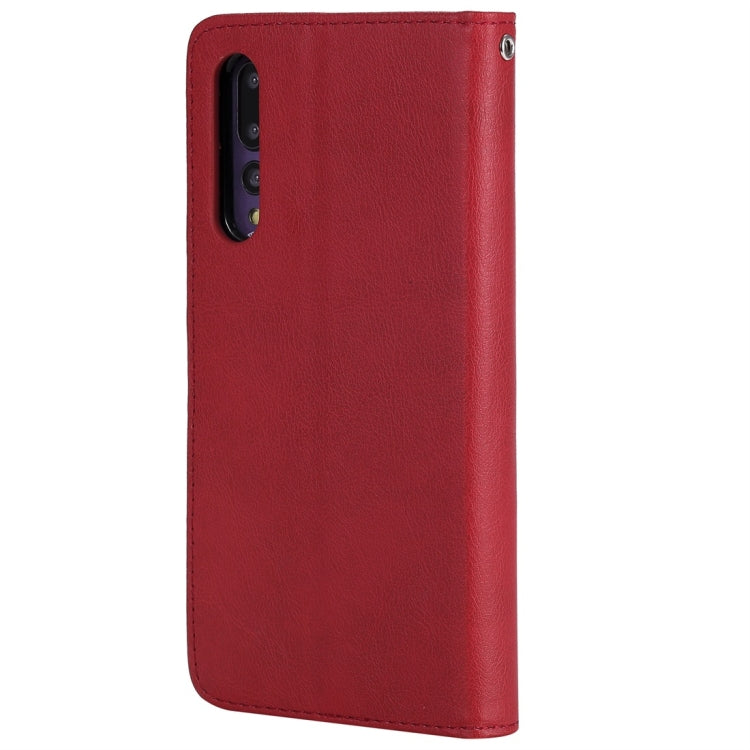 For Huawei P20 Pro Solid Color Horizontal Flip Protective Case with Holder & Card Slots & Wallet & Photo Frame & Lanyard