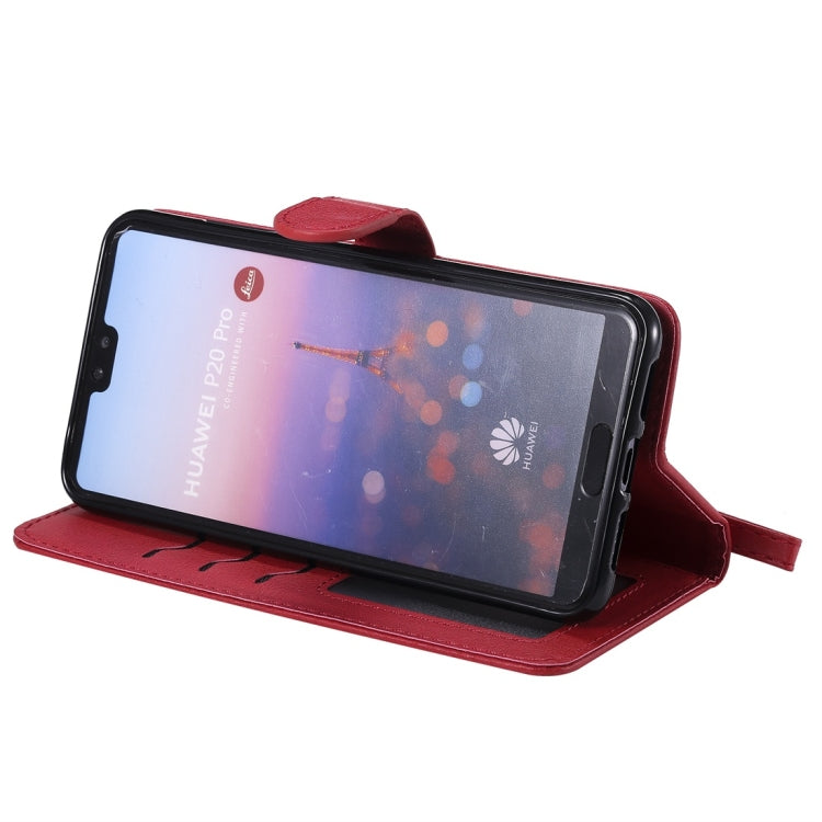 For Huawei P20 Pro Solid Color Horizontal Flip Protective Case with Holder & Card Slots & Wallet & Photo Frame & Lanyard