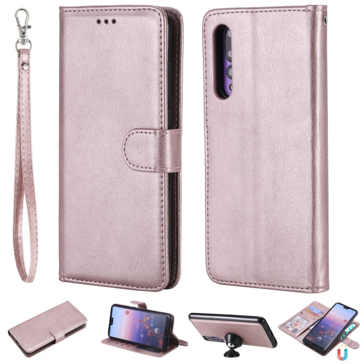 For Huawei P20 Pro Solid Color Horizontal Flip Protective Case with Holder & Card Slots & Wallet & Photo Frame & Lanyard