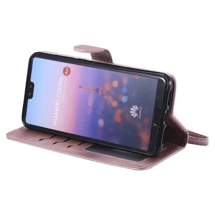For Huawei P20 Pro Solid Color Horizontal Flip Protective Case with Holder & Card Slots & Wallet & Photo Frame & Lanyard