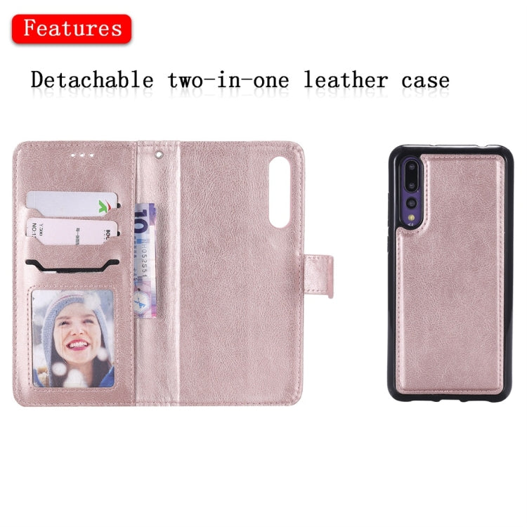 For Huawei P20 Pro Solid Color Horizontal Flip Protective Case with Holder & Card Slots & Wallet & Photo Frame & Lanyard