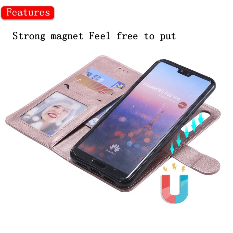 For Huawei P20 Pro Solid Color Horizontal Flip Protective Case with Holder & Card Slots & Wallet & Photo Frame & Lanyard