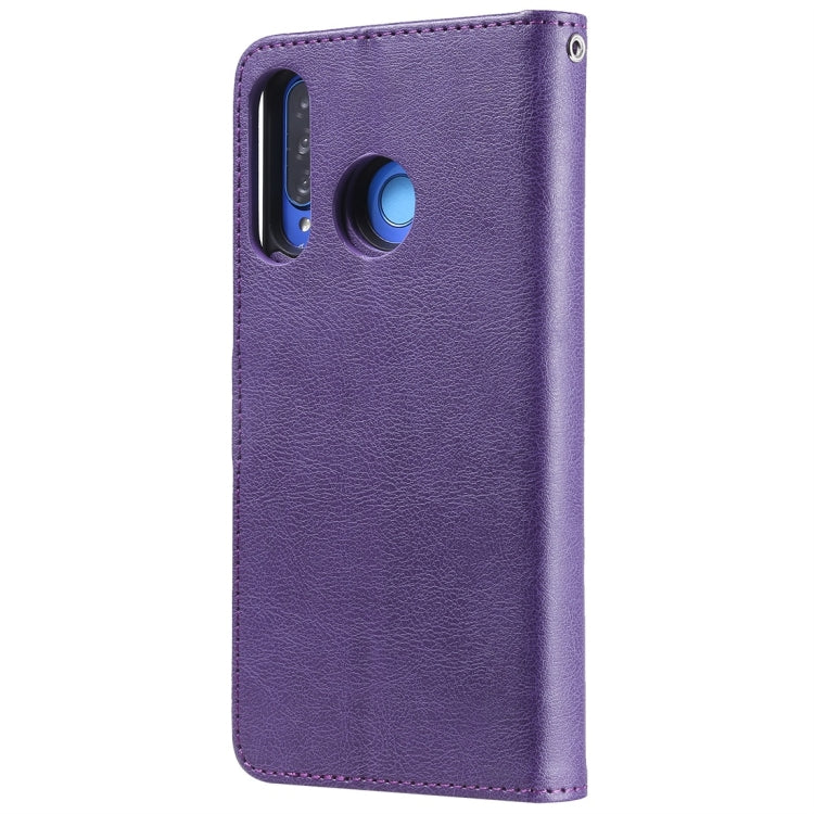 For Huawei P30 Lite / nova 4e Solid Color Horizontal Flip Protective Case with Holder & Card Slots & Wallet & Photo Frame & Lanyard