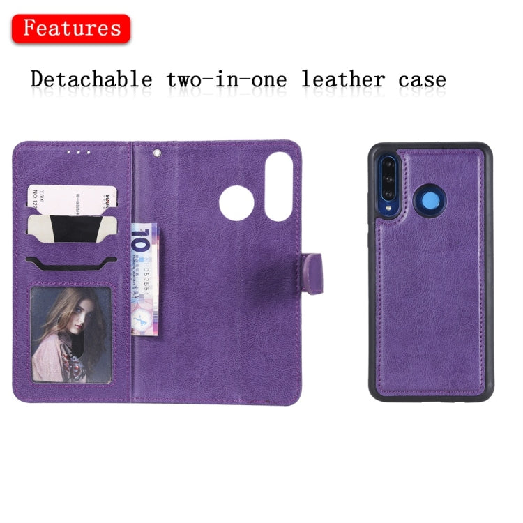 For Huawei P30 Lite / nova 4e Solid Color Horizontal Flip Protective Case with Holder & Card Slots & Wallet & Photo Frame & Lanyard