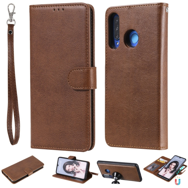 For Huawei P30 Lite / nova 4e Solid Color Horizontal Flip Protective Case with Holder & Card Slots & Wallet & Photo Frame & Lanyard