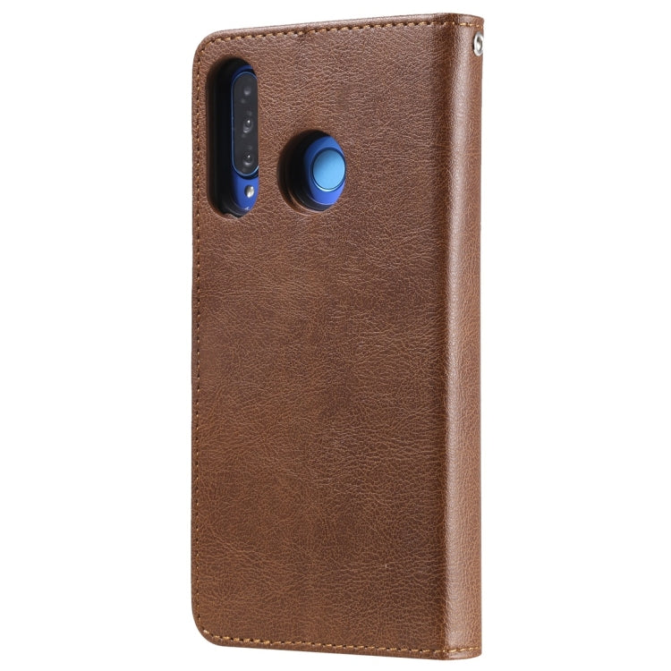 For Huawei P30 Lite / nova 4e Solid Color Horizontal Flip Protective Case with Holder & Card Slots & Wallet & Photo Frame & Lanyard