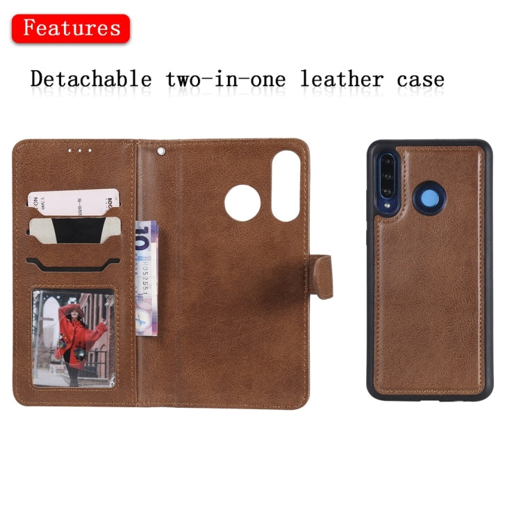 For Huawei P30 Lite / nova 4e Solid Color Horizontal Flip Protective Case with Holder & Card Slots & Wallet & Photo Frame & Lanyard