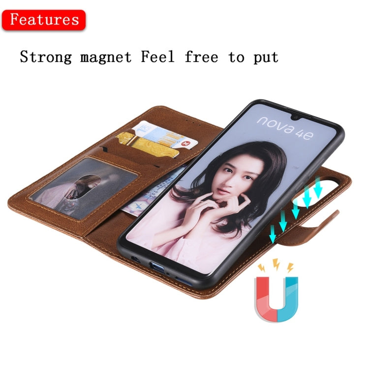 For Huawei P30 Lite / nova 4e Solid Color Horizontal Flip Protective Case with Holder & Card Slots & Wallet & Photo Frame & Lanyard
