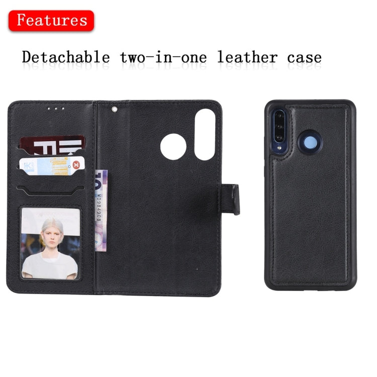 For Huawei P30 Lite / nova 4e Solid Color Horizontal Flip Protective Case with Holder & Card Slots & Wallet & Photo Frame & Lanyard