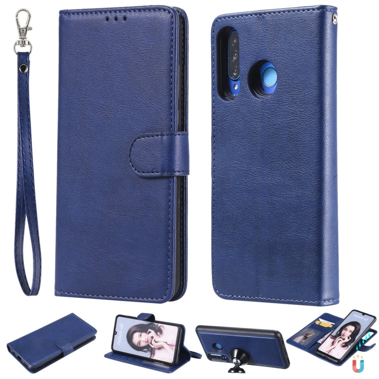 For Huawei P30 Lite / nova 4e Solid Color Horizontal Flip Protective Case with Holder & Card Slots & Wallet & Photo Frame & Lanyard