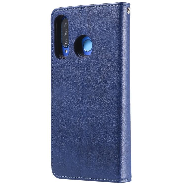 For Huawei P30 Lite / nova 4e Solid Color Horizontal Flip Protective Case with Holder & Card Slots & Wallet & Photo Frame & Lanyard