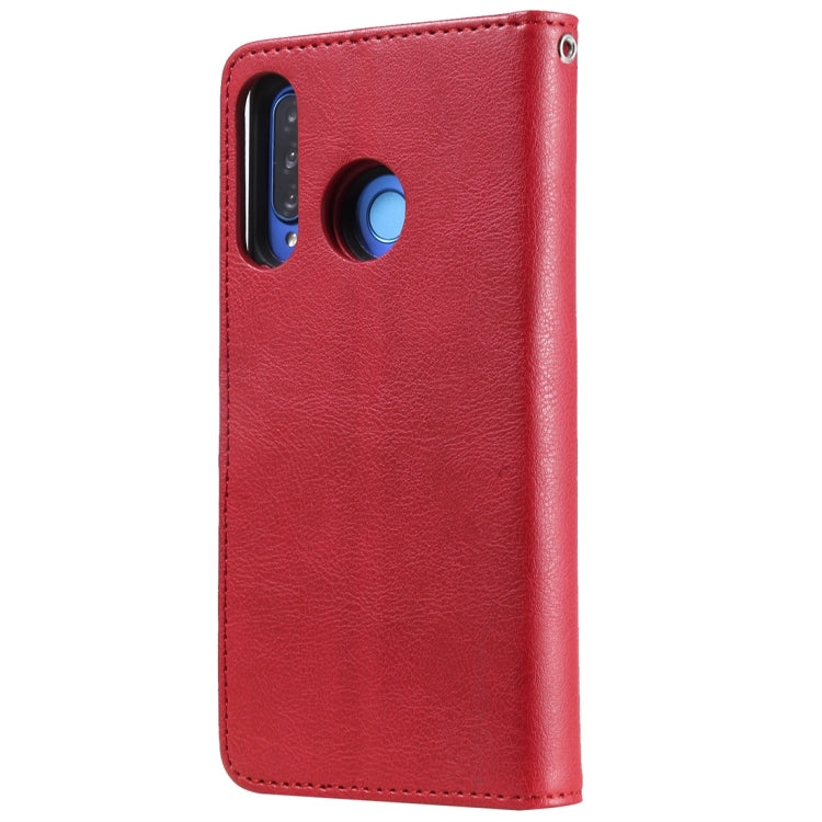 For Huawei P30 Lite / nova 4e Solid Color Horizontal Flip Protective Case with Holder & Card Slots & Wallet & Photo Frame & Lanyard