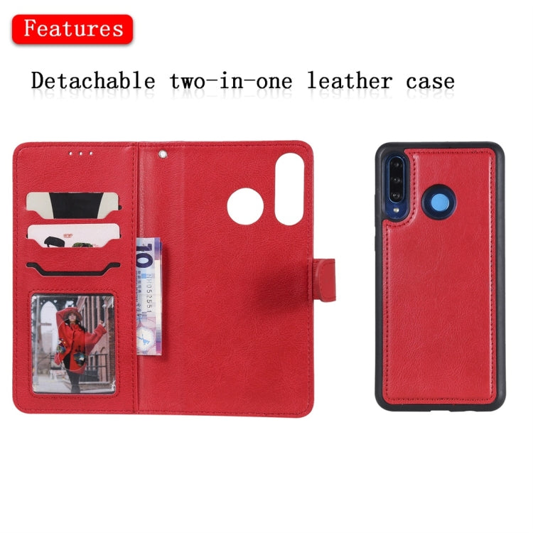 For Huawei P30 Lite / nova 4e Solid Color Horizontal Flip Protective Case with Holder & Card Slots & Wallet & Photo Frame & Lanyard