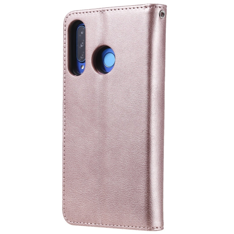 For Huawei P30 Lite / nova 4e Solid Color Horizontal Flip Protective Case with Holder & Card Slots & Wallet & Photo Frame & Lanyard