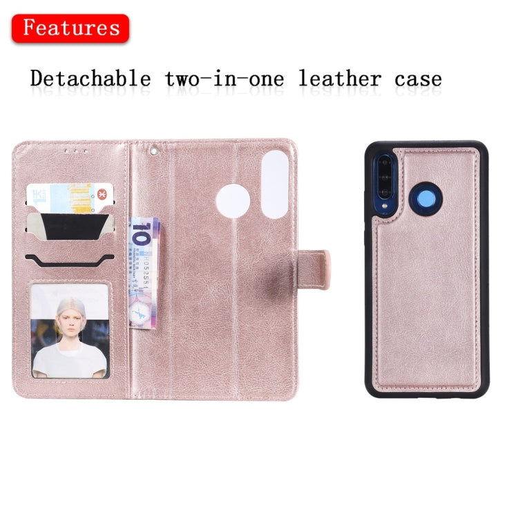 For Huawei P30 Lite / nova 4e Solid Color Horizontal Flip Protective Case with Holder & Card Slots & Wallet & Photo Frame & Lanyard