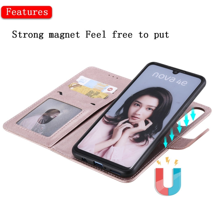For Huawei P30 Lite / nova 4e Solid Color Horizontal Flip Protective Case with Holder & Card Slots & Wallet & Photo Frame & Lanyard