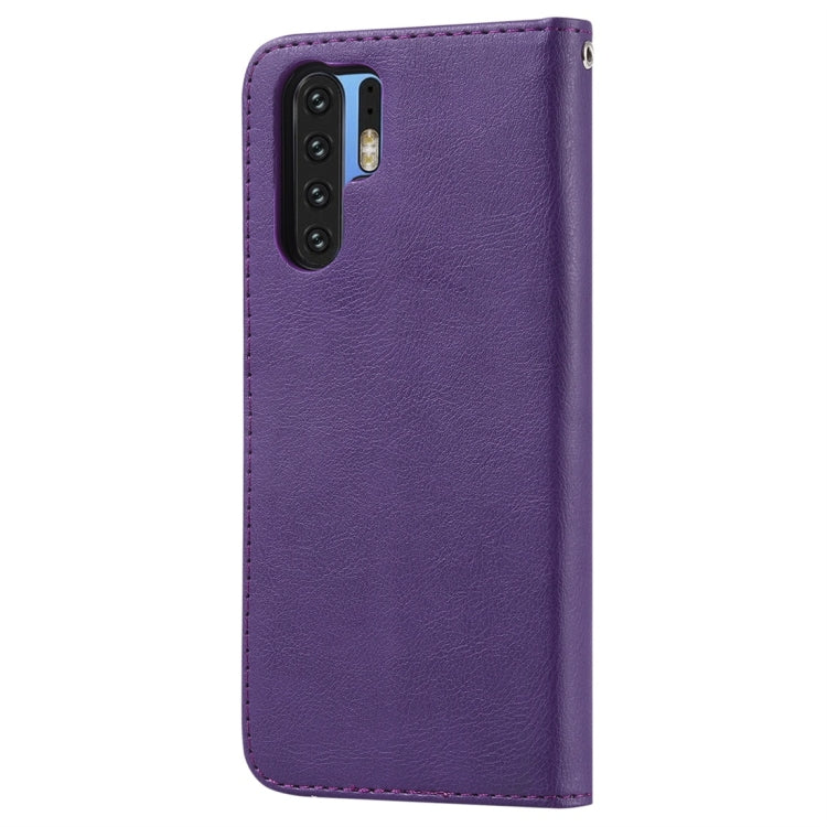 For Huawei P30 Pro Solid Color Horizontal Flip Protective Case with Holder & Card Slots & Wallet & Photo Frame & Lanyard