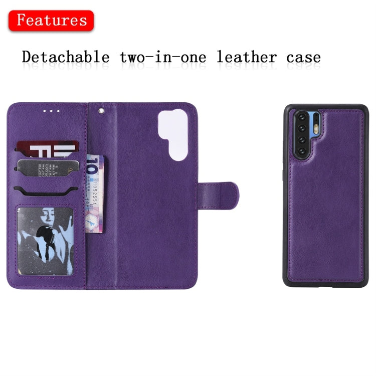 For Huawei P30 Pro Solid Color Horizontal Flip Protective Case with Holder & Card Slots & Wallet & Photo Frame & Lanyard