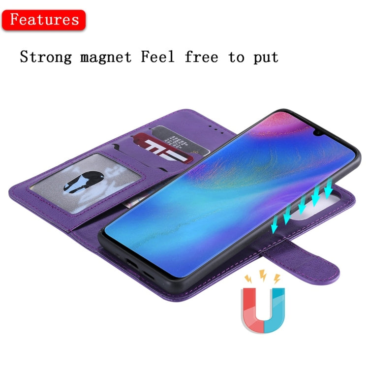 For Huawei P30 Pro Solid Color Horizontal Flip Protective Case with Holder & Card Slots & Wallet & Photo Frame & Lanyard