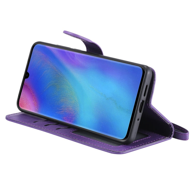 For Huawei P30 Pro Solid Color Horizontal Flip Protective Case with Holder & Card Slots & Wallet & Photo Frame & Lanyard