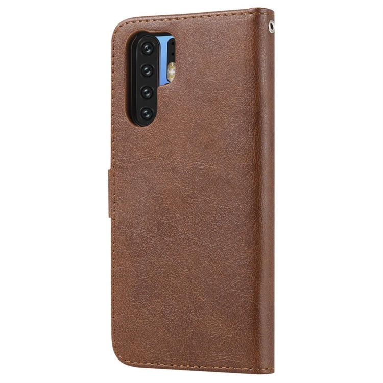 For Huawei P30 Pro Solid Color Horizontal Flip Protective Case with Holder & Card Slots & Wallet & Photo Frame & Lanyard