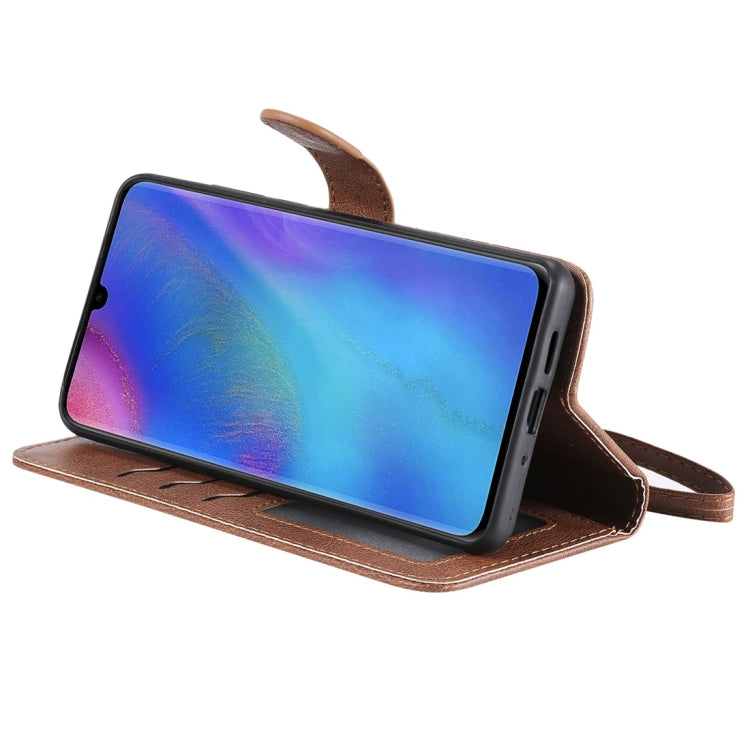 For Huawei P30 Pro Solid Color Horizontal Flip Protective Case with Holder & Card Slots & Wallet & Photo Frame & Lanyard