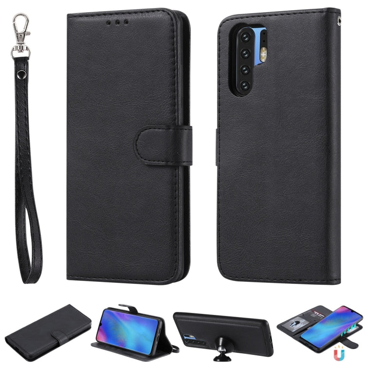 For Huawei P30 Pro Solid Color Horizontal Flip Protective Case with Holder & Card Slots & Wallet & Photo Frame & Lanyard