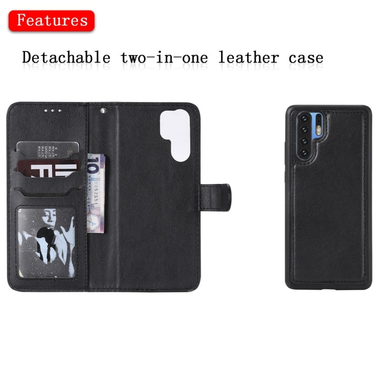 For Huawei P30 Pro Solid Color Horizontal Flip Protective Case with Holder & Card Slots & Wallet & Photo Frame & Lanyard