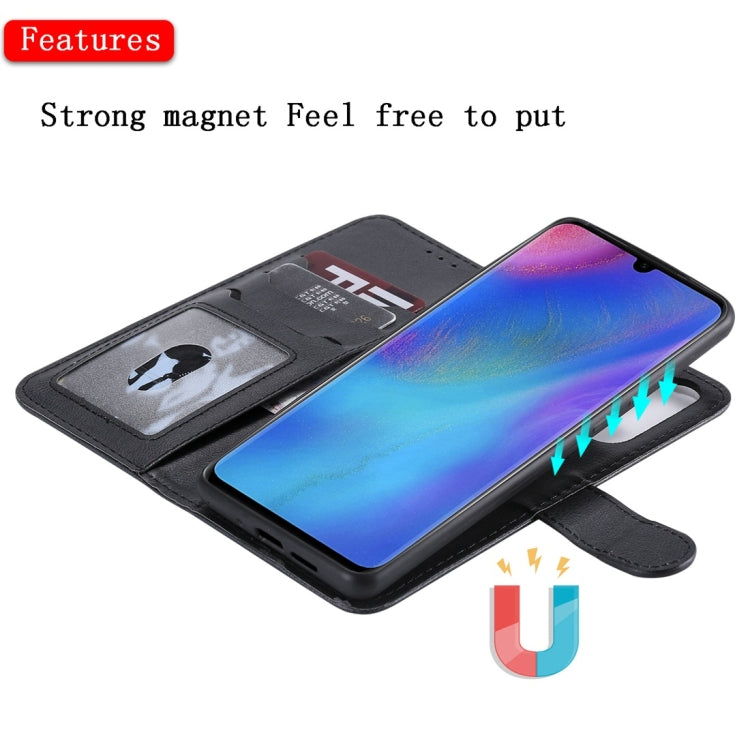 For Huawei P30 Pro Solid Color Horizontal Flip Protective Case with Holder & Card Slots & Wallet & Photo Frame & Lanyard