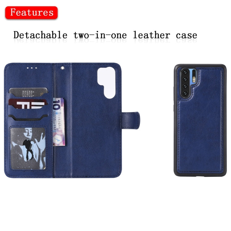 For Huawei P30 Pro Solid Color Horizontal Flip Protective Case with Holder & Card Slots & Wallet & Photo Frame & Lanyard