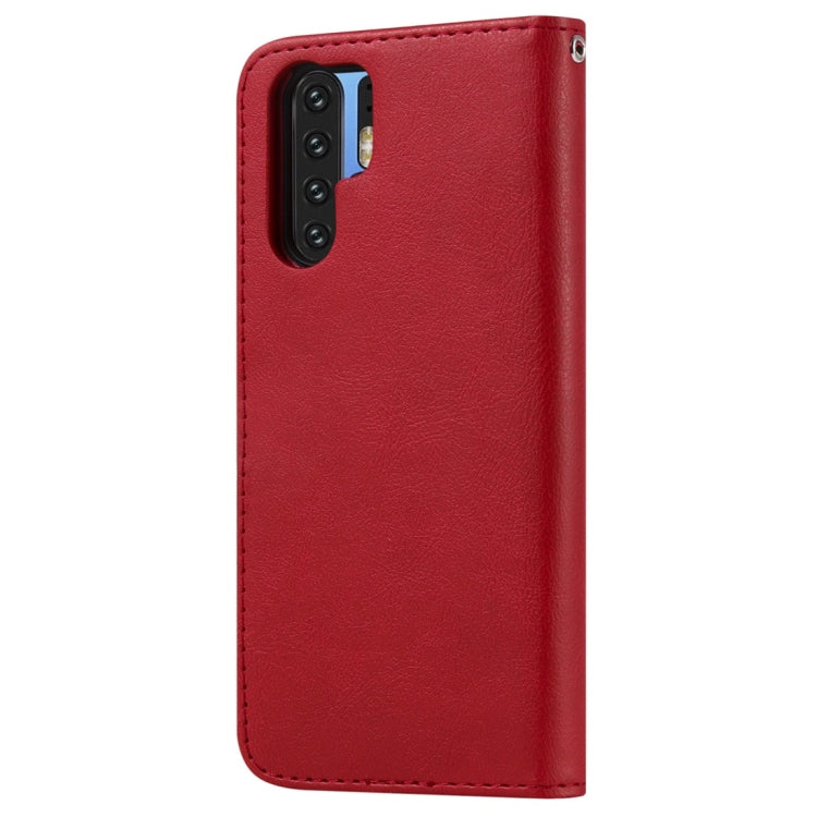 For Huawei P30 Pro Solid Color Horizontal Flip Protective Case with Holder & Card Slots & Wallet & Photo Frame & Lanyard
