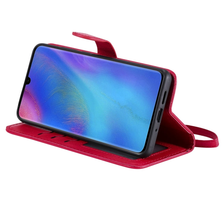 For Huawei P30 Pro Solid Color Horizontal Flip Protective Case with Holder & Card Slots & Wallet & Photo Frame & Lanyard