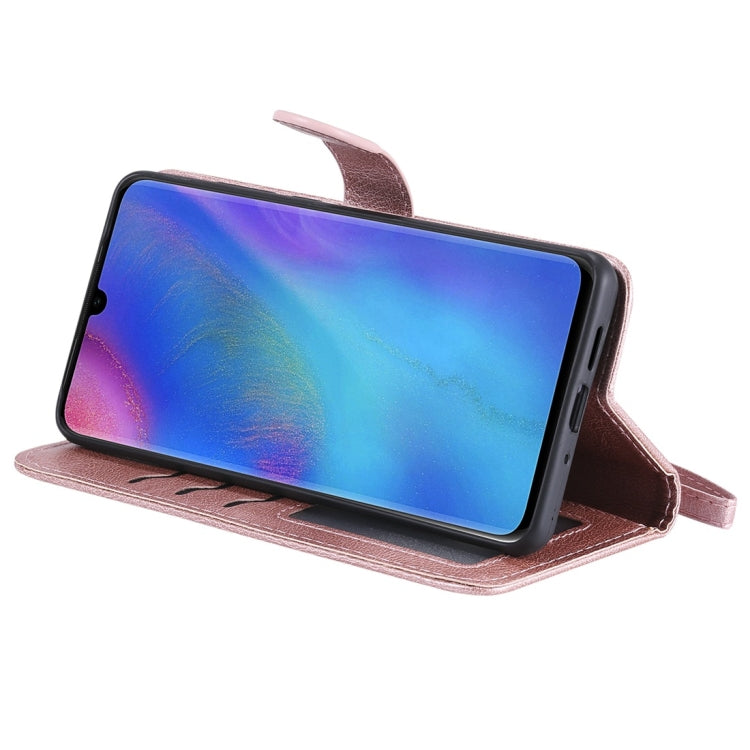 For Huawei P30 Pro Solid Color Horizontal Flip Protective Case with Holder & Card Slots & Wallet & Photo Frame & Lanyard