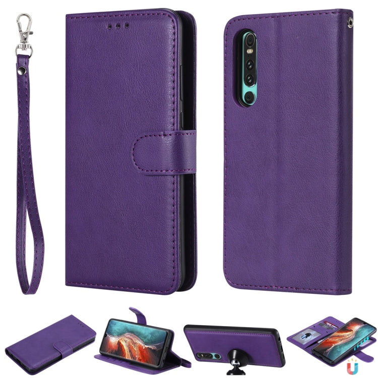 For Huawei P30 Solid Color Horizontal Flip Protective Case with Holder & Card Slots & Wallet & Photo Frame & Lanyard