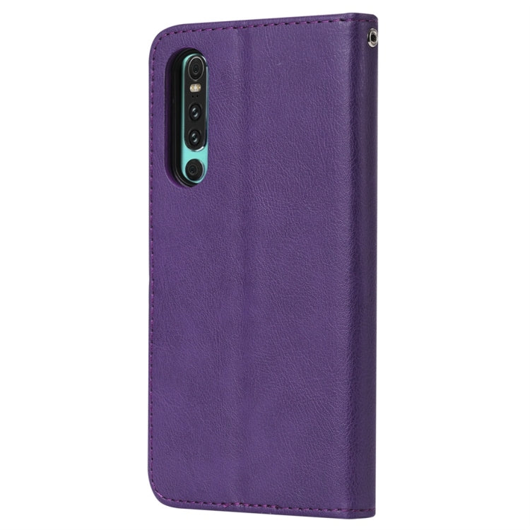 For Huawei P30 Solid Color Horizontal Flip Protective Case with Holder & Card Slots & Wallet & Photo Frame & Lanyard