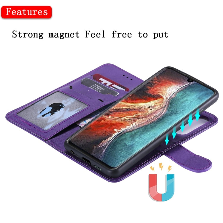 For Huawei P30 Solid Color Horizontal Flip Protective Case with Holder & Card Slots & Wallet & Photo Frame & Lanyard