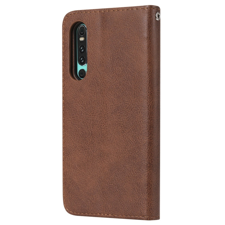 For Huawei P30 Solid Color Horizontal Flip Protective Case with Holder & Card Slots & Wallet & Photo Frame & Lanyard