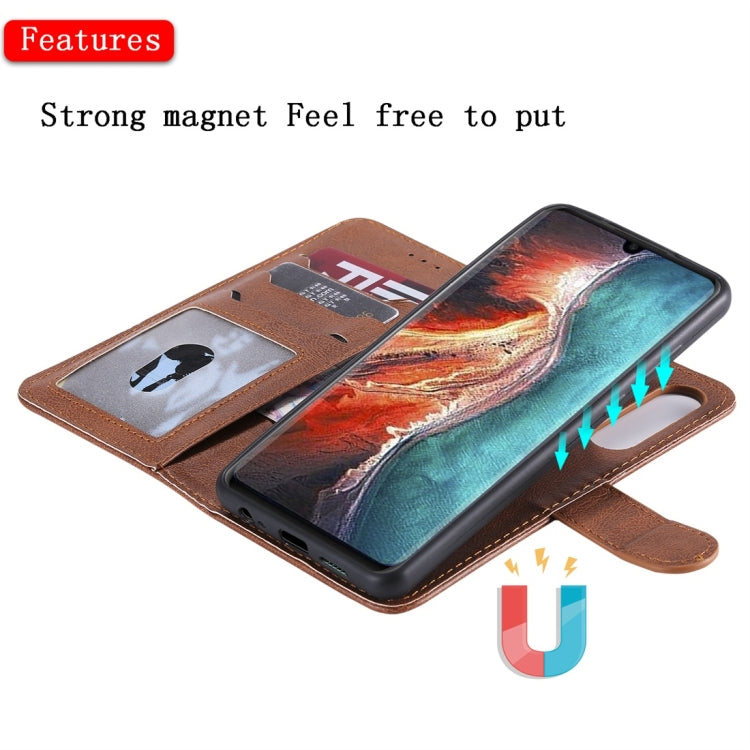 For Huawei P30 Solid Color Horizontal Flip Protective Case with Holder & Card Slots & Wallet & Photo Frame & Lanyard