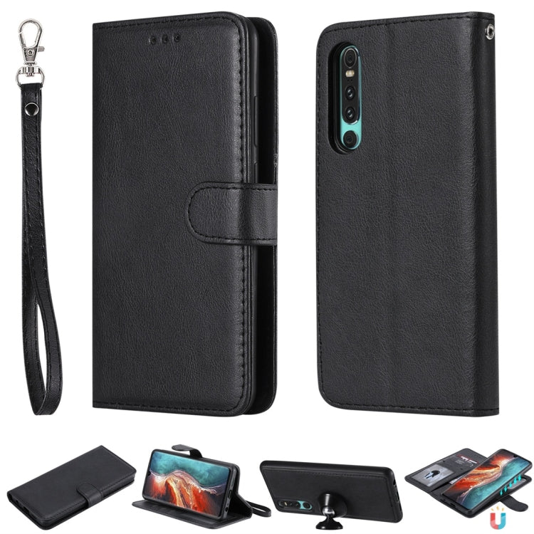 For Huawei P30 Solid Color Horizontal Flip Protective Case with Holder & Card Slots & Wallet & Photo Frame & Lanyard