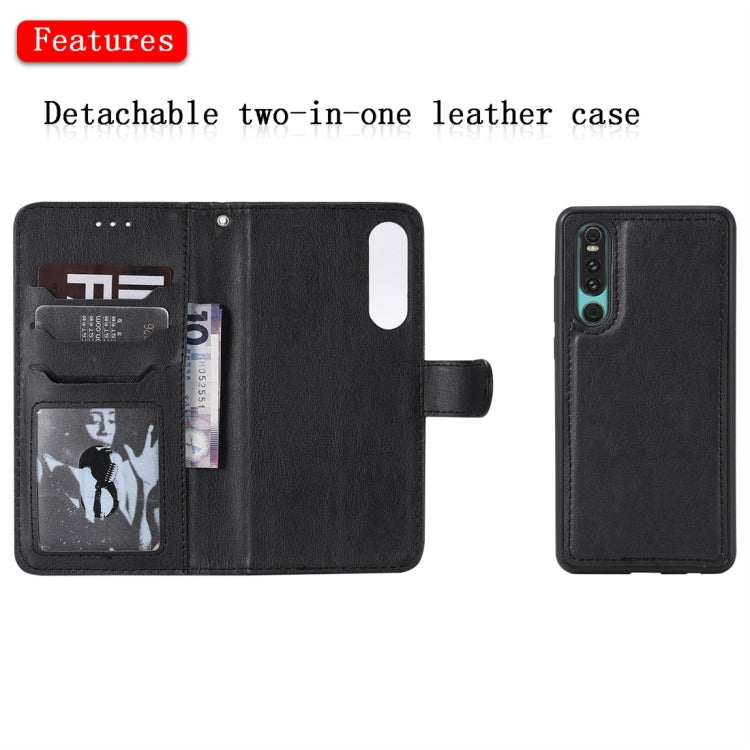 For Huawei P30 Solid Color Horizontal Flip Protective Case with Holder & Card Slots & Wallet & Photo Frame & Lanyard