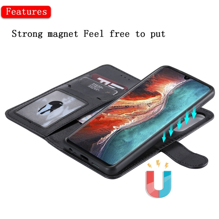 For Huawei P30 Solid Color Horizontal Flip Protective Case with Holder & Card Slots & Wallet & Photo Frame & Lanyard